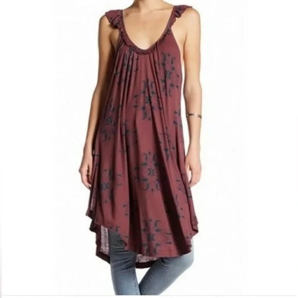 Free People drifter Burgundy Sleeveless Tunic - Picture 1 of 7